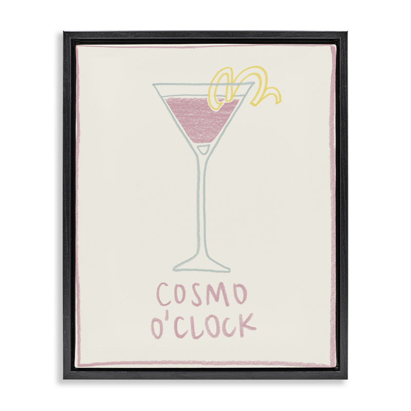 Cadre flottant Minimal Cosmo O'Clock, design par Grace Popp, H 31 po x l 25 po, Cadre flottant noir de jais