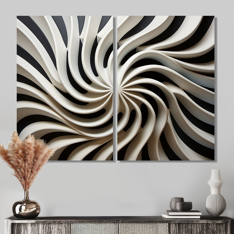 Art mural moderne noir et blanc I, 36" H x 48" W, Wrapped Canvas, Does Not Apply