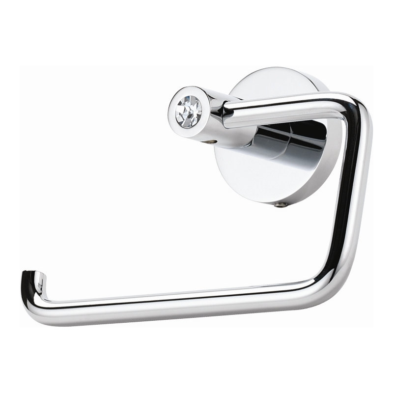 Swarovski Crystal Wall Mounted Single Post Tissue, Satin Nickel