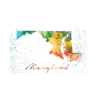 Maryland State Colorful by WallDecorAddict - Wrapped Canvas Painting