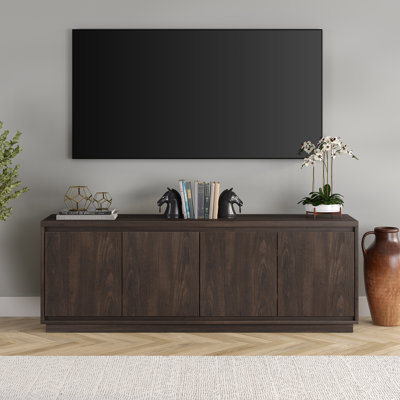 Presque Rectangular TV Stand for TV's up to 75" in Alder Brown