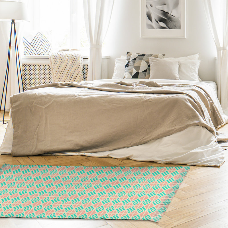 Tapis bleu/beige diamants Mcguigan, Non