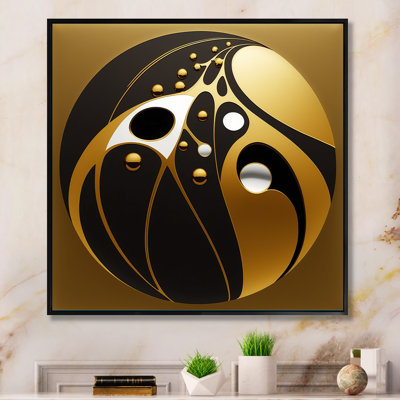 " Golden And Black Sphere I "