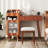 Space - Saving Walnut Dressing Table With Charging Function, Stool And Exquisite Craftsmanship For Compact Bedrooms Modern Desk 2 Drawers, Storage Cabinet, Station Glass Cabinet Door Areas-1495981151