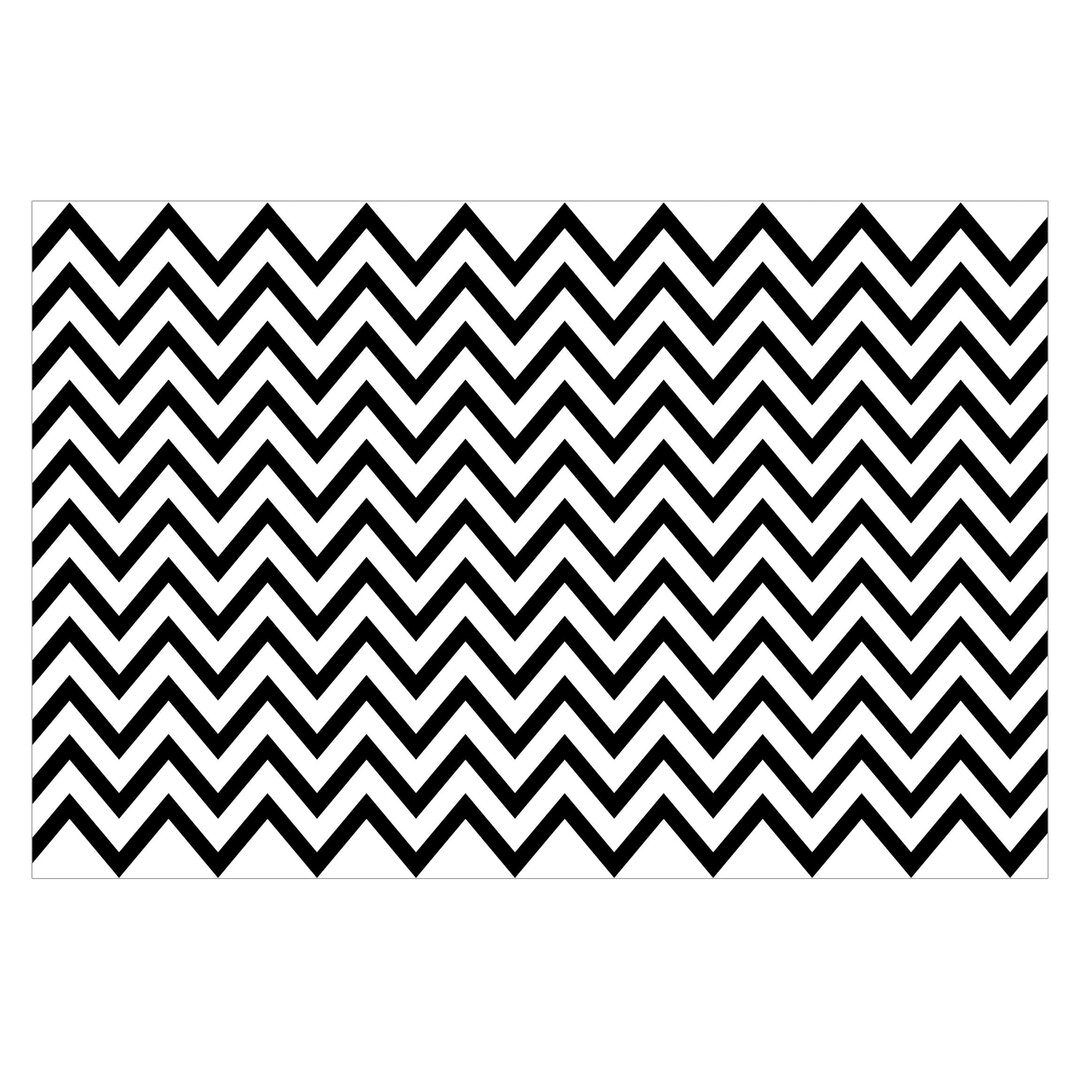 Strukturierte Tapete Black & White Zigzag 1,9 m x 288 cm