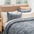 EVERGRACE Wave Crushed Velvet Duvet Cover & Comforter Set - Queen/King Size Oversized Bedding Set with 2 Shams-105886620-105886619
