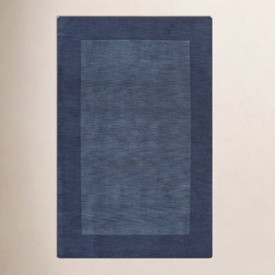 Dolma Handmade Loomed Wool Navy/Dark Blue Rug