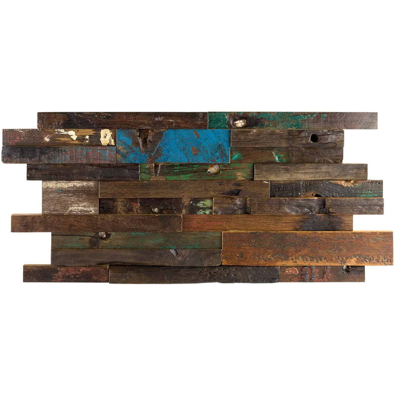 Driftwood 12x24 Textured Reclaimed Wood Mosaic Tile, Nargusta