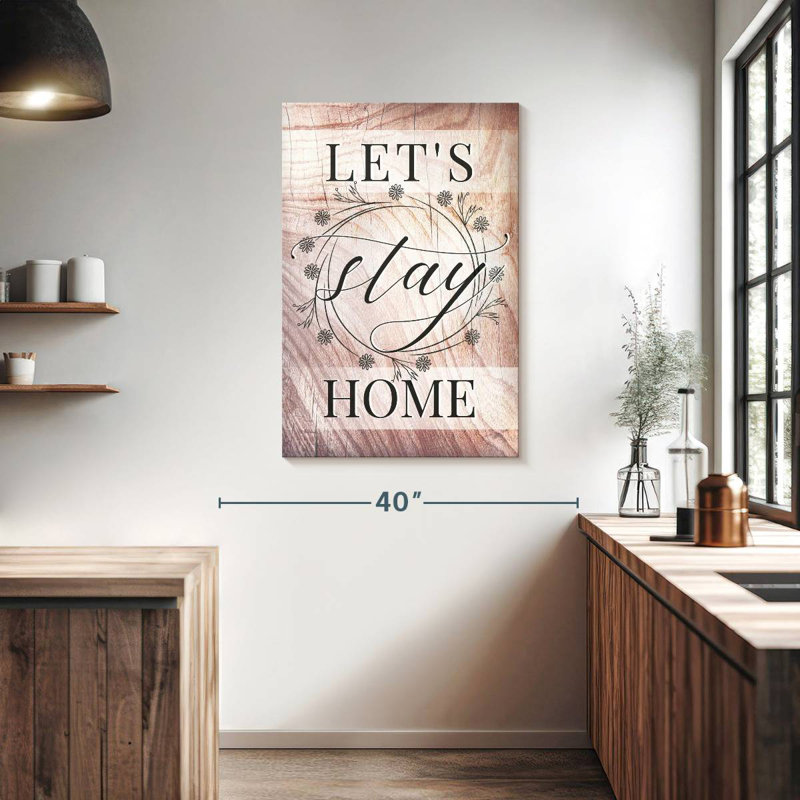 Plaque murale Kema Let's Stay Home Wreath, H 39 po x l 26 po