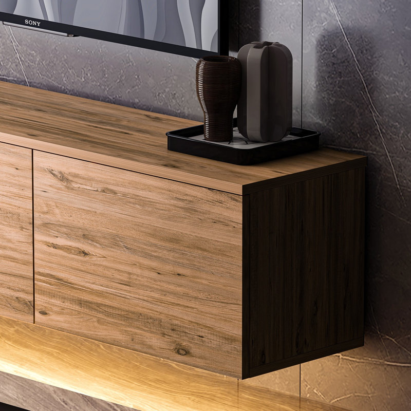Alaniz Unfinished Floating TV Stand for TVs up to 65", Natural