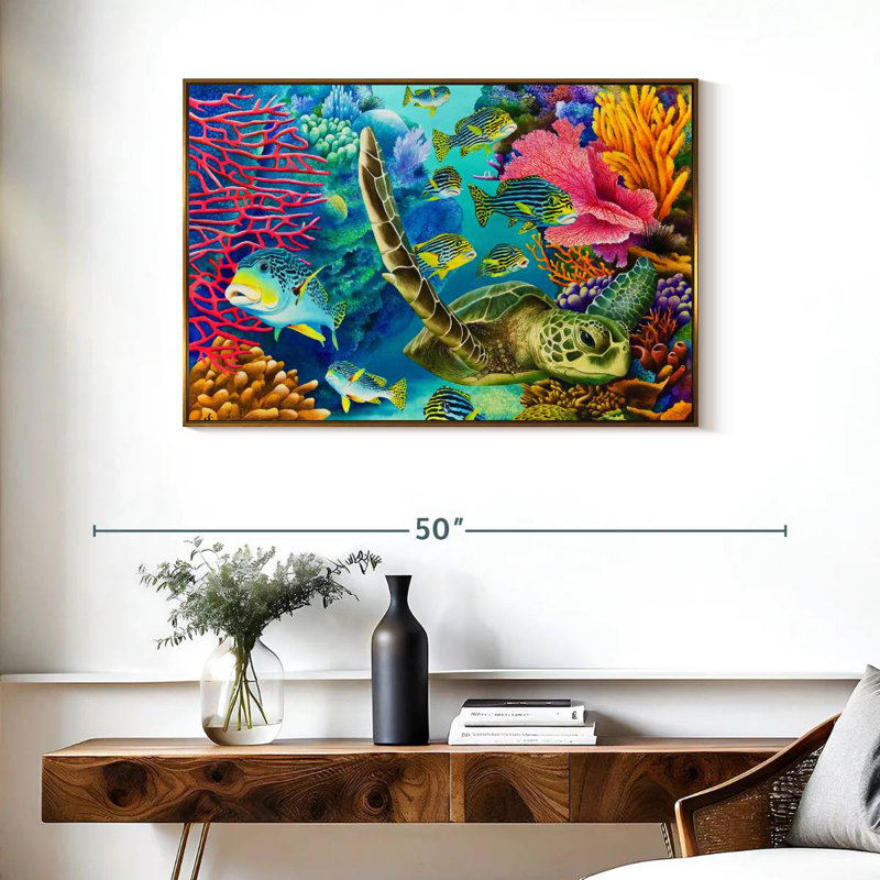 Coral Canyon, Cadre flottant doré, 37 po x 25 po