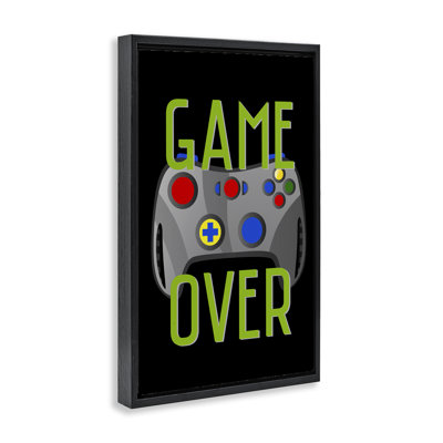 Toile flottante encadrée Game Over avec contrôleur par Kim Allen