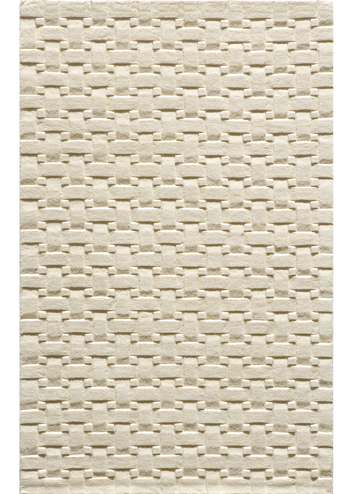 Carissa Ivory Hand-Tufted Geometric Wool Rug, Rectangle 2'3" x 3'9"