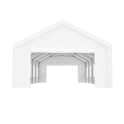 Portable 16X32 Carport, All Weather Protection For Cars, Trucks And Lawn Equipment, Fully Customizable Enclosure Carport Garage, Removable Waterproof Sidewalls, Season Vehicles Equipment