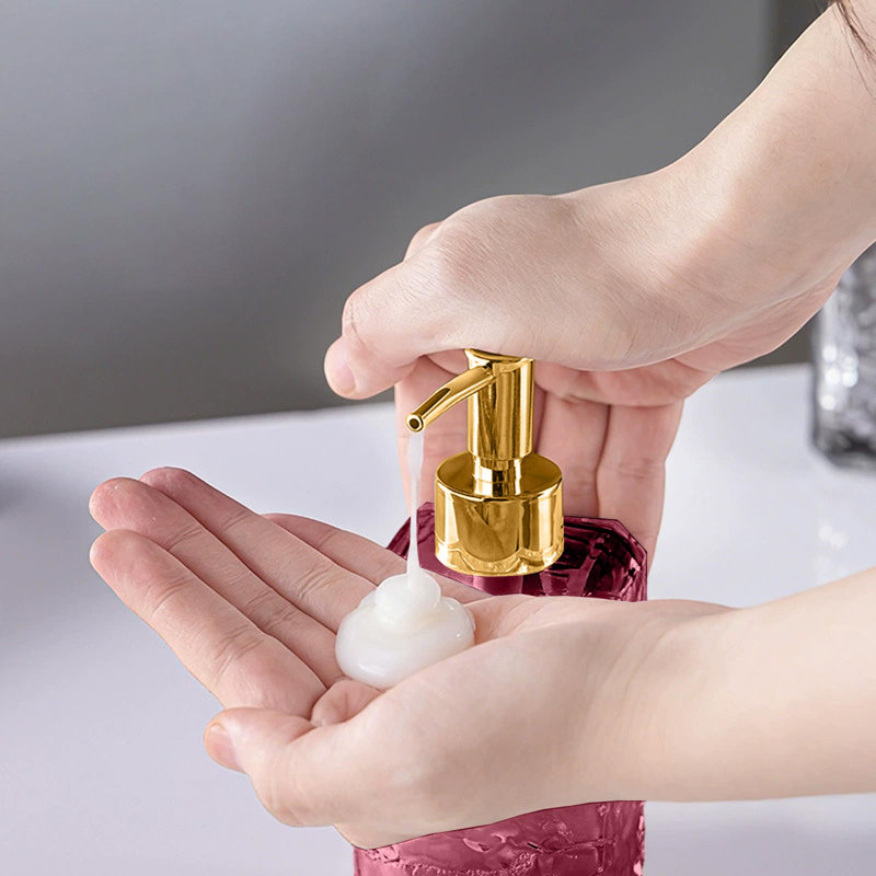 Distributeur de savon à main liquide pour bouteille d'eau pour salle de bain Premium, Rouge