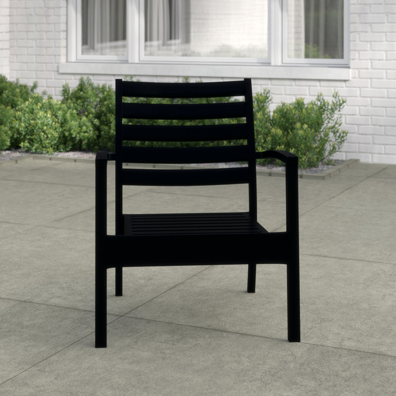 Quadis Upholstered Club Chair, White, Canvas Black Sunbrella® Canvas