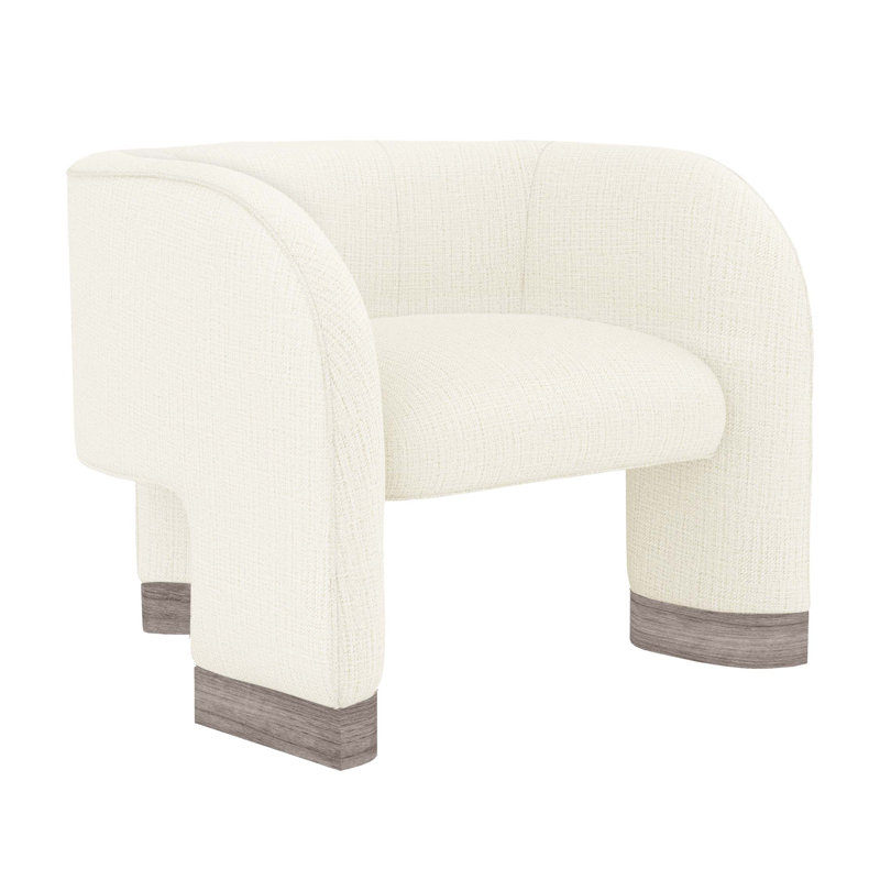 Trilogy Barrel Chair, Dune Rayon/Viscose, Light Gray