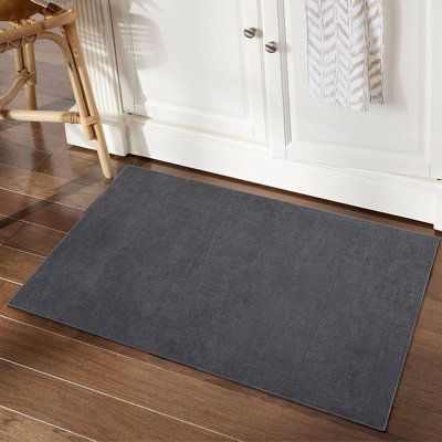 Solid Machine Washable Rug Non-Slip Modern Area Rugs Traditional Rubber Backing Thin Indoor Area Rug for Living Room Bedroom Kitchen Dining Room Non Shedding Casual Carpet