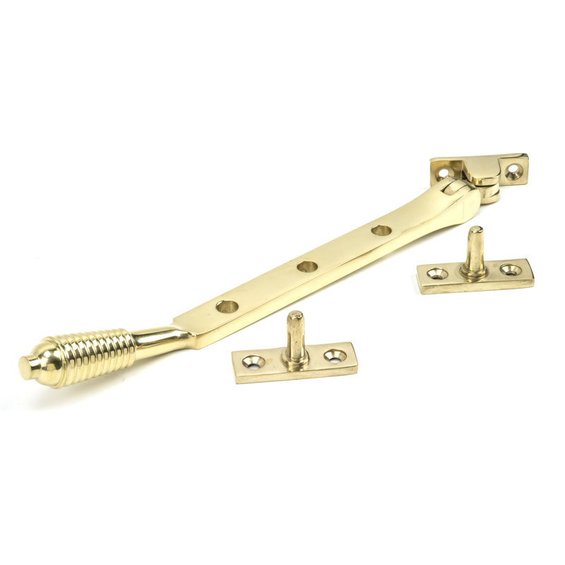 Reeded Stay Door Accessory, Polished Brass