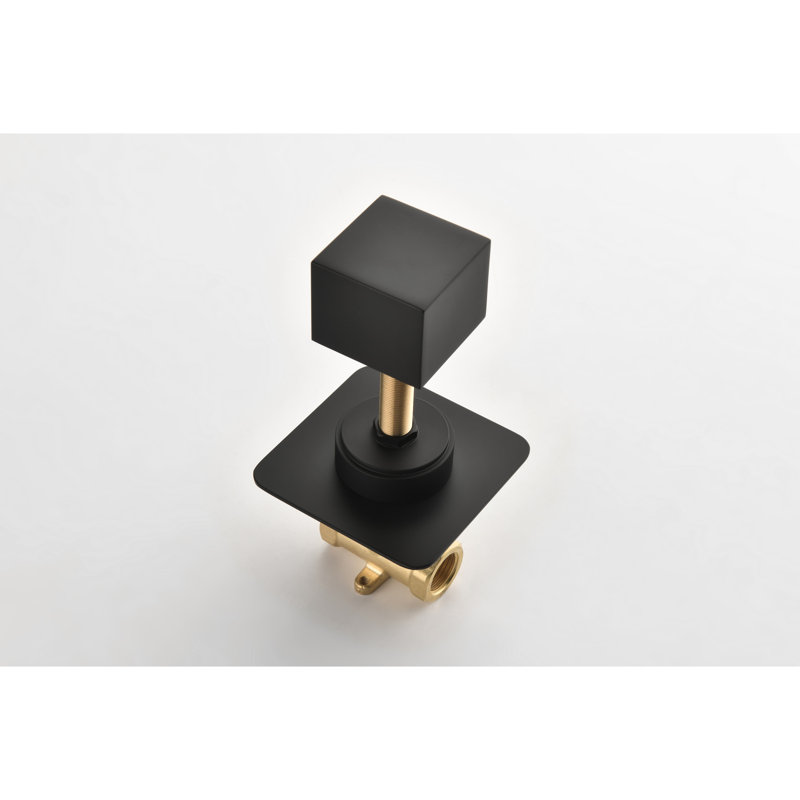 3/4" Extra High Flow Cast Metal Volume Control Valve, Matt Black, Brass, Surface Treated Corrosion And Rust, Adjustable Handle, Effortless Install Shower Flow, Resistance Rust Prevention, Simple