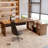Walnut L-Shaped Solid Wood desks-107526694-107526698