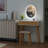 Angeligue Vanity Table Set with Adjustable Brightness Mirror and Cushioned Stool-665542144