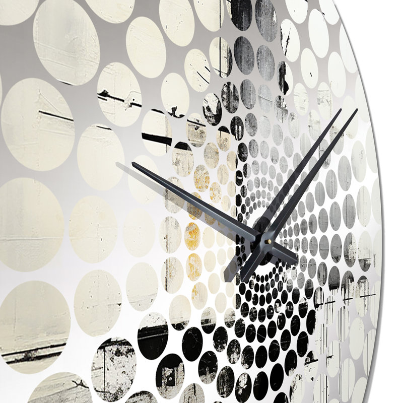 Horloge murale beige et noire Divine Simplicity - peinture abstraite, Petit