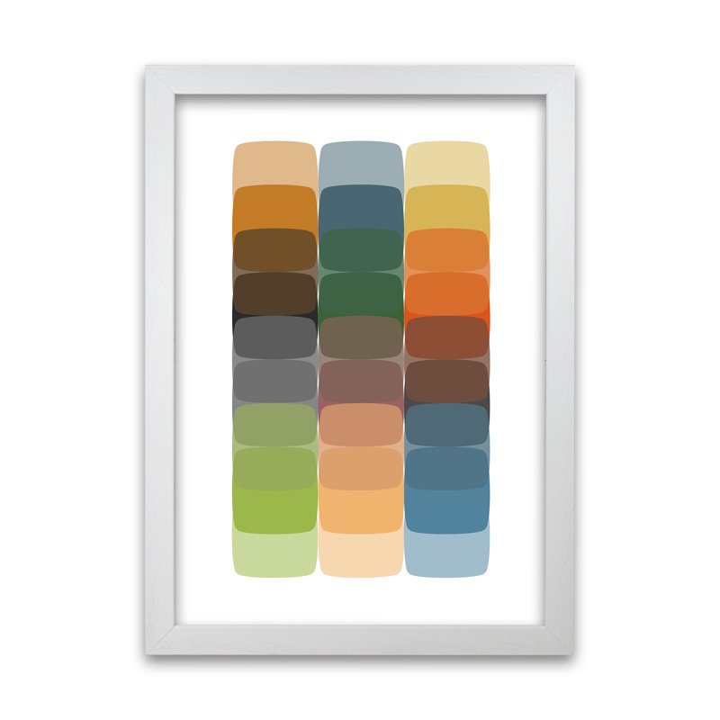 Colourful Rainbow Abstract Original - Print, White Frame, 59cm H x 42cm W x 3cm D