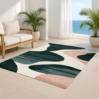 Watercolor Blue Indoor and Outdoor Area Rug