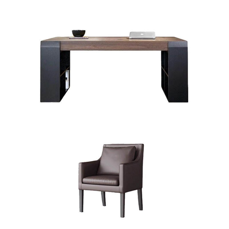 4-cube open-shelf leg design desk
