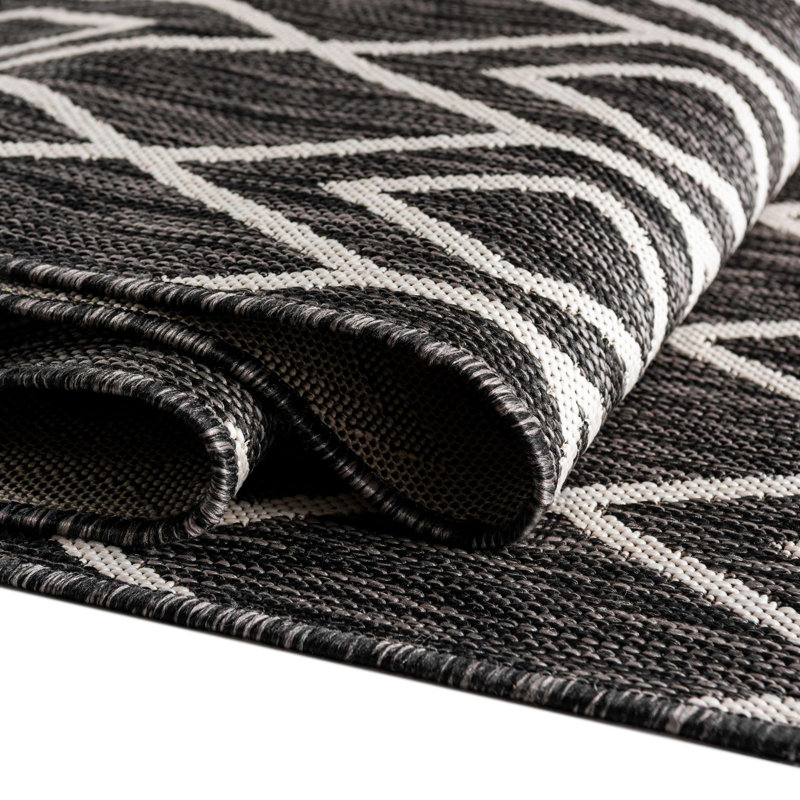 Tapis intérieur / extérieur Turks and Caicos, Carré 7 pi 10 po, Noir