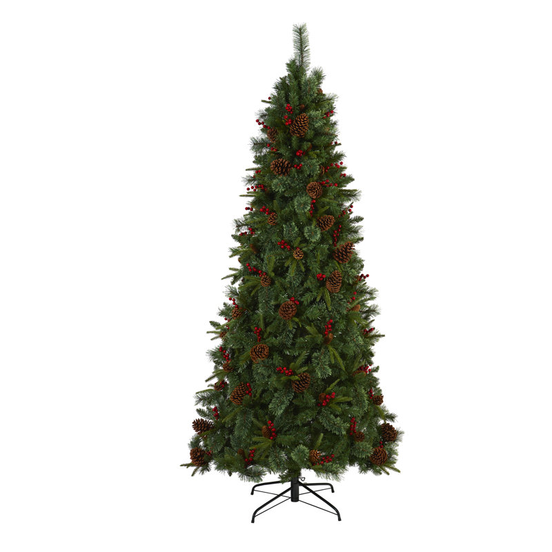 Lighted Artificial Christmas Tree, 7.5' H