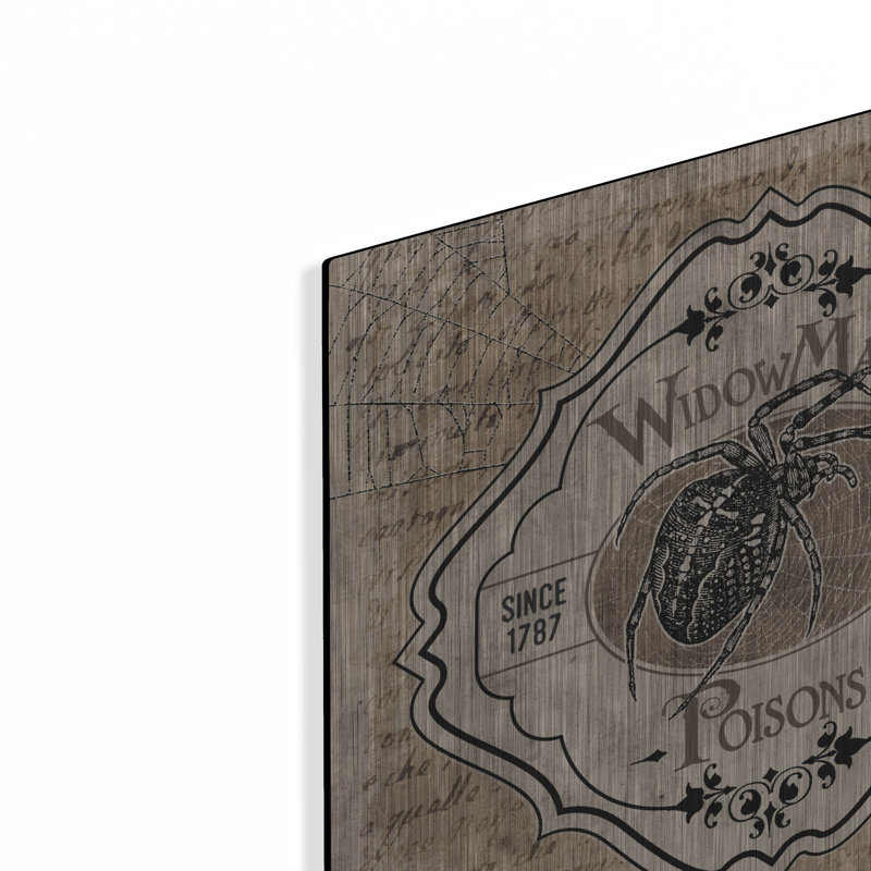 Art mural en métal de luxe 12 po x 12 po «Widowaker Poisons» par Lauren Rader, H 12 po x l 12 po