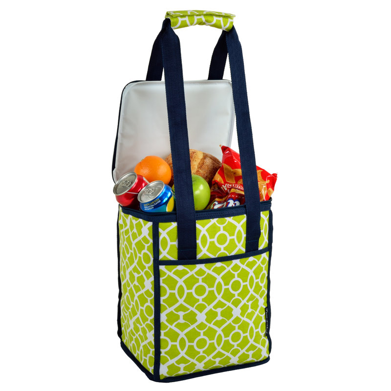 Green Insulated Picnic Tote Bag with Leak Proof Lining