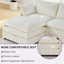 Ensemble modulaire rembourré 3 pièces avec repose-pieds en chenille 3 pièces-455736942