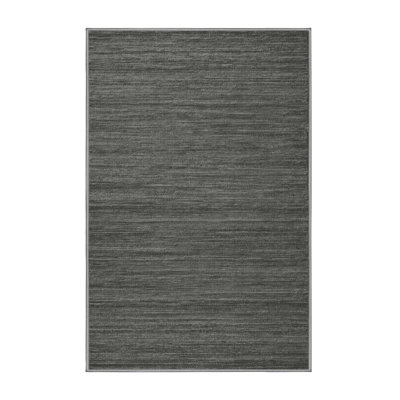 Machine Washable Solid Grey Area Rug