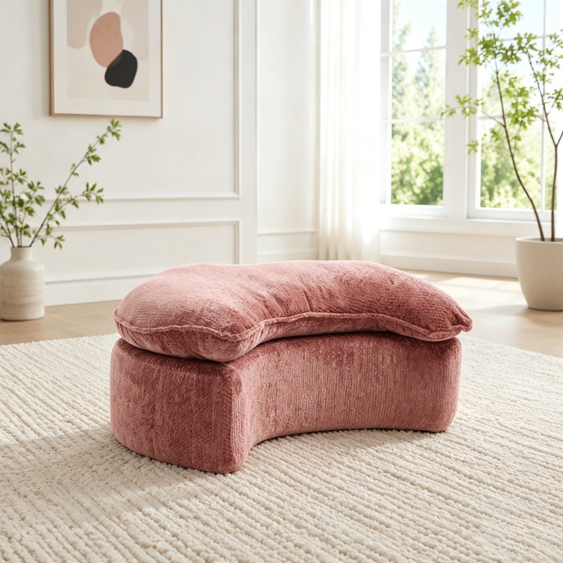 Repose-pieds Lazy Sofa, pouf indépendant, Rose