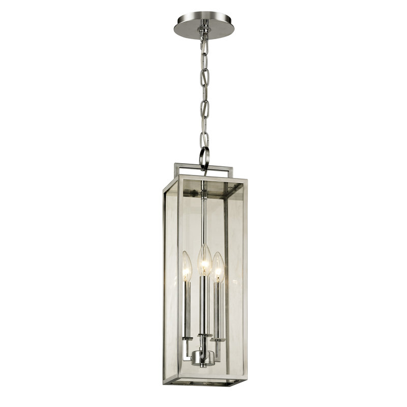 Lanterne suspendue d'extérieur à 3 lumières H 21,25 po Beckham, Acier inoxydable poli
