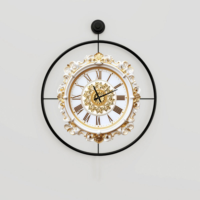Horloge murale décorative en métal, Noir
