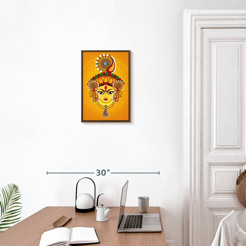 Maa Durga, Floating Frame Walnut, 13" x 19"