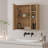 Natural Wood Grain Multi-Function Mirror Cabinet - Clear Mirror and Storage Space. MDF material mirror cabinet,a separate wall mounted bathroom mirror for storage and space saving
