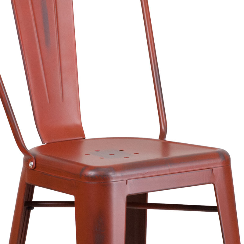 Tabouret de bar Iddings, Rouge Kelly vieilli, 1, Tabouret de bar (siège d'une hauteur de 30 po)