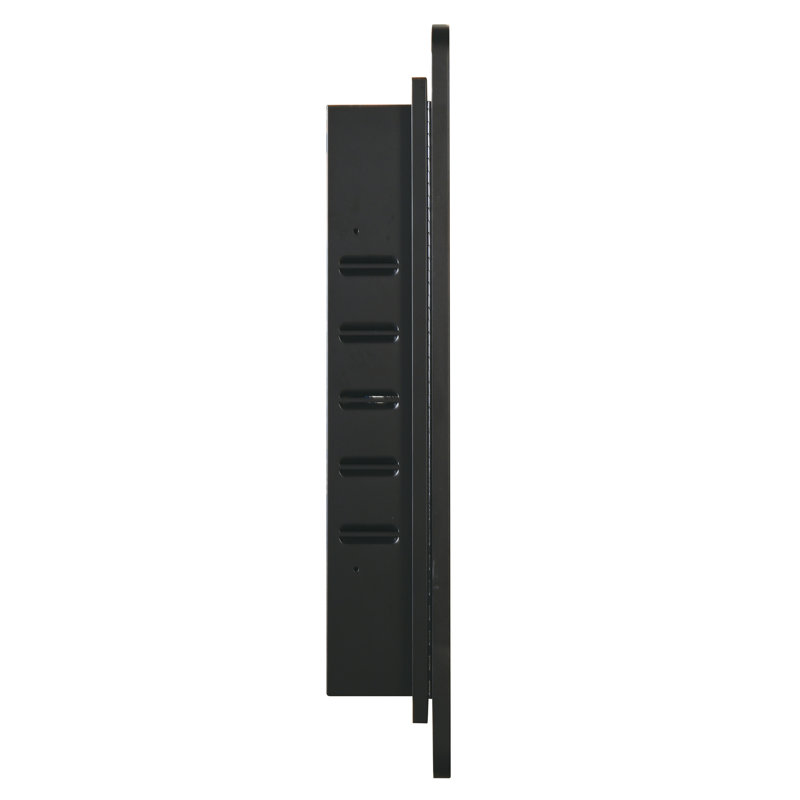Armoire-miroir 24 po x 30 po avec cadre en métal noir - Support mural de salle de bain ou 3 tablettes réglables encastrées, cloisons en verre trempé de 1 cm