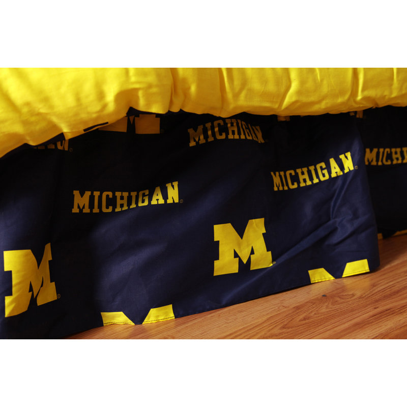 NCAA Ruffled Bed Skirt, King, Michigan