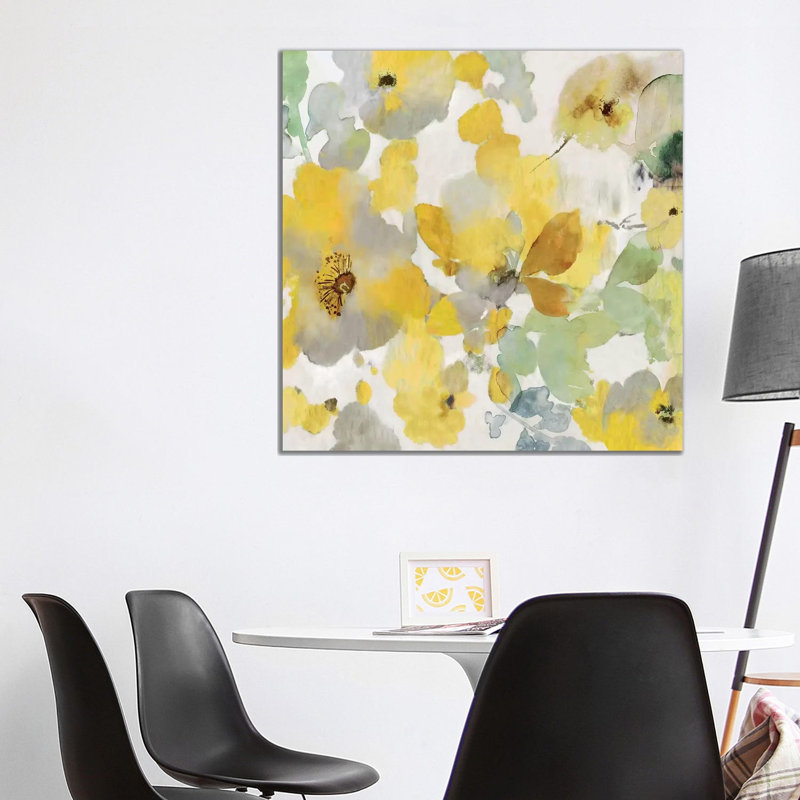 Sunny Floral II by Asia Jensen - Wrapped Canvas Painting, 93.98 cm H x 93.98 cm W x 1.91 cm D