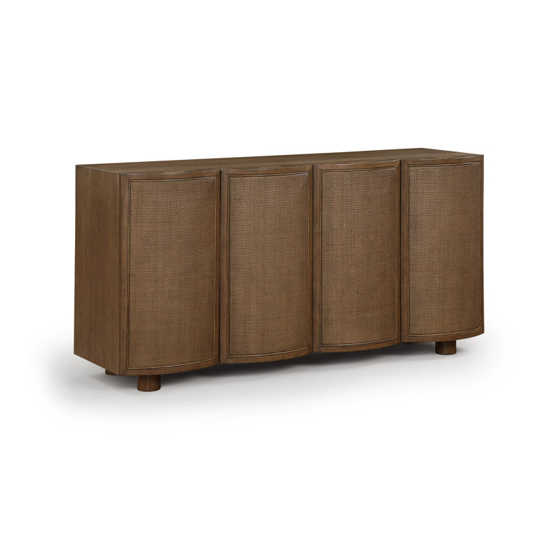 Buffet / placage en bois massif et placage de chêne Norin, Brun