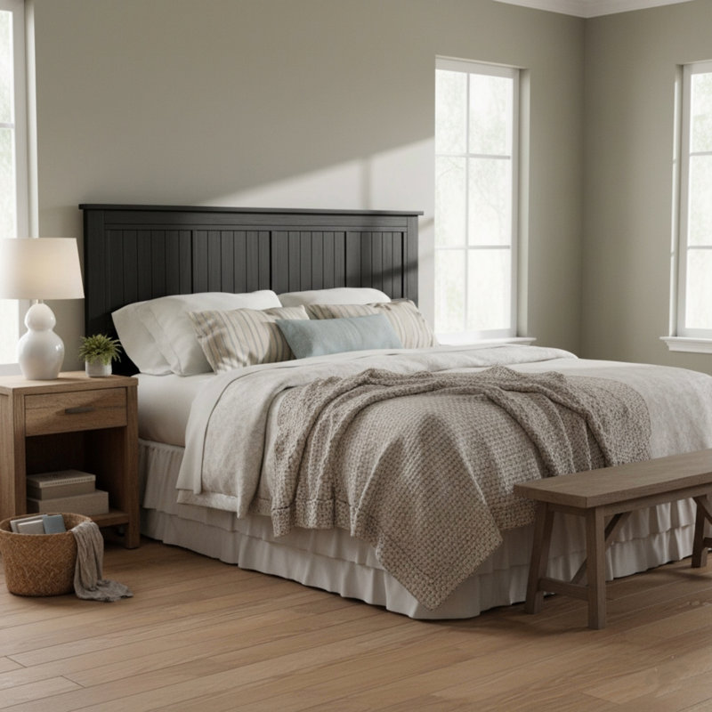 Wilton Window Pane  Queen Panel Headboard - , White, Queen