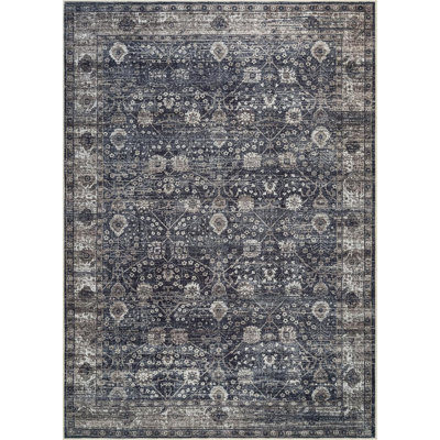 Washable Non-Slip - Black / Brown Traditional Oriental