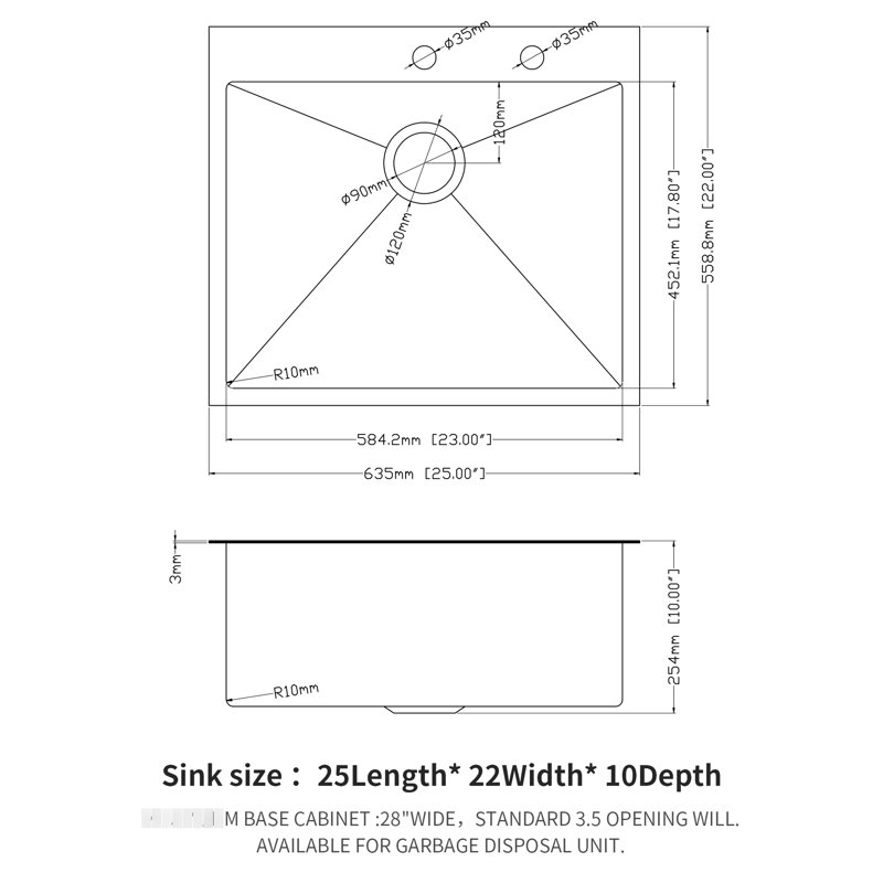Drop In Kitchen Sink 25X22 Inch Gunmetal Black - 16 Gauge Stainless Steel With Guide Topmount A High-Performance Design
