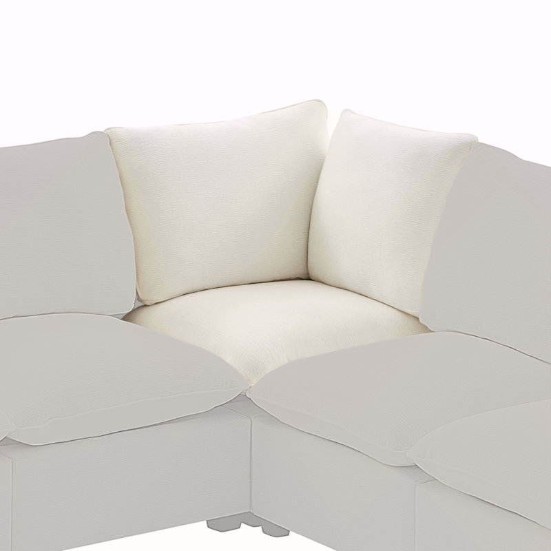 Module d'angle 30 * 30 "pour canapé modulaire modulaire, chenille, 2 couleurs, Blanc